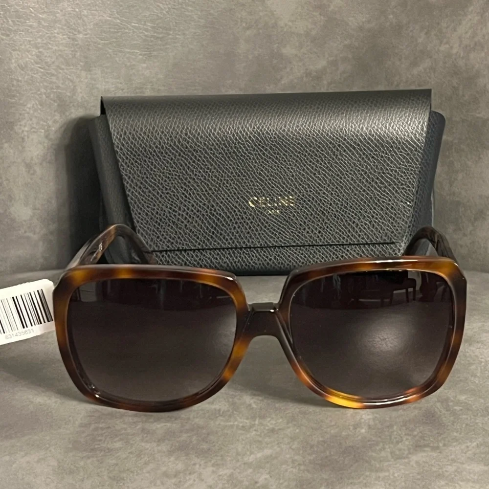 Celine CL40146I 53K Brown Square Gradient Sunglasses Tortoise Shell NWT - Picture 8 of 11